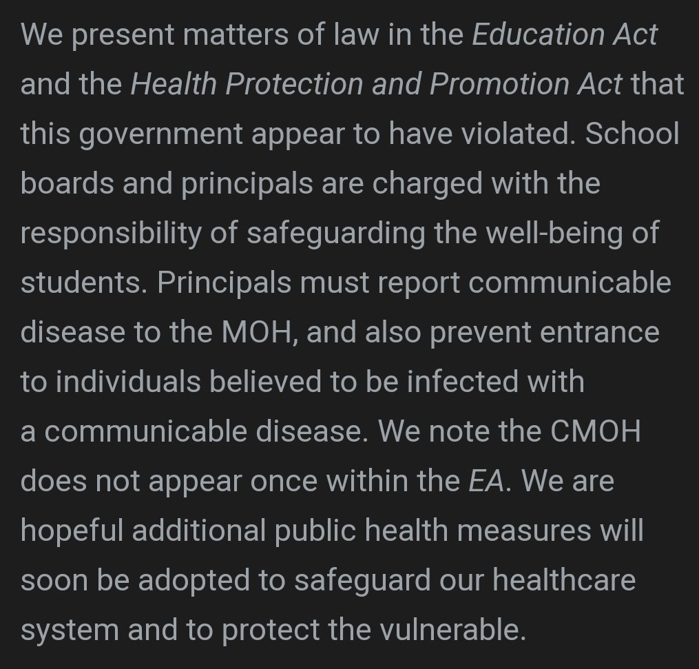 47 physicians, nurses, scientists and educators filed with the Ontario Human Rights Commission over the government's abandonment of public health precautions which violate the Education Act and the Health Protection and Promotion Act.

#Onted #Onpoli #Onthealth #covidOntario