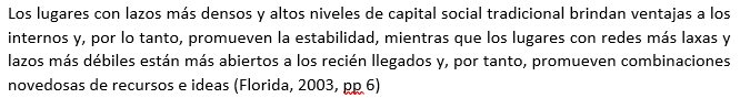 OscarLopez1222's tweet photo. @Alequinterolope @Carolinamonme #CiderTPDT2022 Aquí Richard Florida da un punto clave del por qué importa el cómo, de manera que dependiendo los medios el resultado difiere. No siempre apoyar el capital social es bueno para fomentar la creatividad y la innovación https://t.co/DYeIiJK4C5