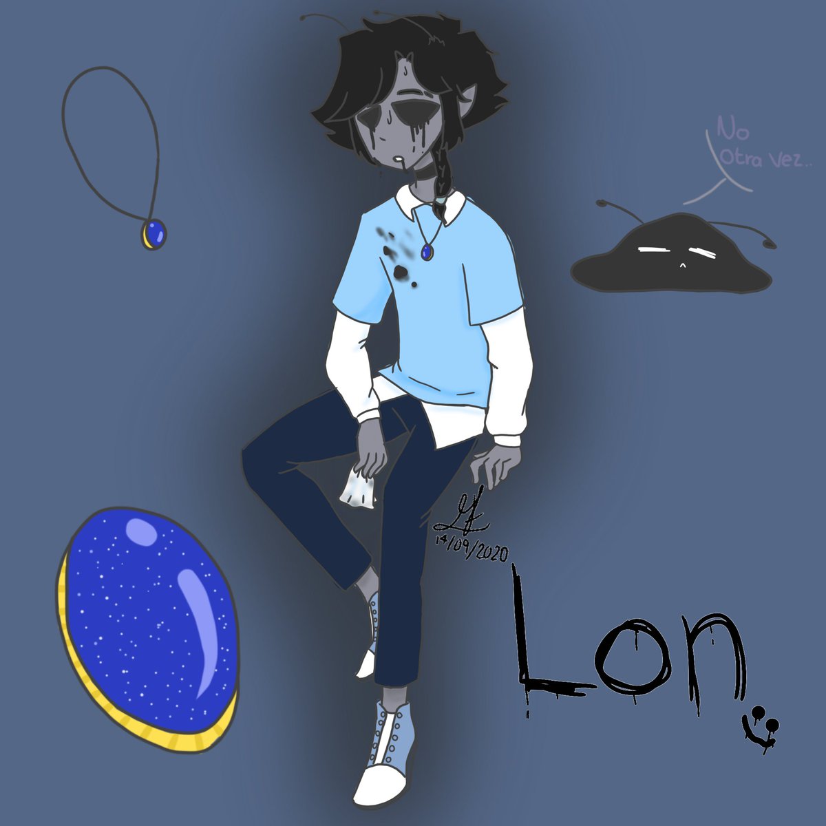 LenEduardo6's tweet photo. Espero que les guste mi #Slimen
Mi creación para el #CreaTuSlimen
Su nombre es Lon y a diferencia de los otros el no controla cuando volverse slime así que ese collar lo ayuda a permanecer en su forma humana, puede cambiar de forma y género pero es varón U.U @AlizonToons https://t.co/bw8MHi6O4E