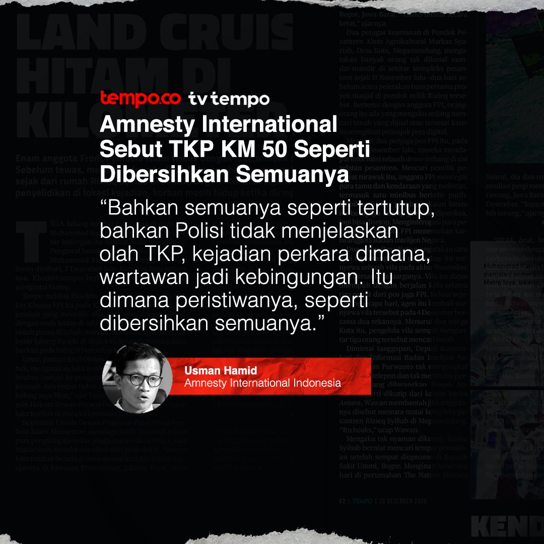 tempodotco's tweet photo. Saksikan film dokumenter Kilometer 50 di YouTube Tempodotco.
Tayang hari ini, Kamis, 15 September 2022, pukul 15.00 WIB.
Klik link berikut ini https://t.co/sY4TCN3Mh1
#BerhentiDiKM50 #TempoKM50 #Kilometer50 #TempoDokumenter https://t.co/MDfEApTqxh