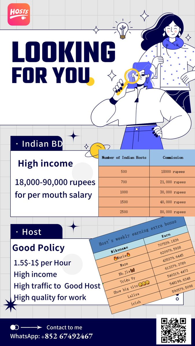 MrsCai5's tweet photo. We are hiring agency, I am Hostpro manager. If you are interested in 1V1 video call app, please add my WhatsApp No: +852 67492467.#livchat #india #hotgirl #livu #chamet #guroja #who #meyo #mixu #lamour #yaja #bigolive #cambod #luxo #fancyme #pix #honeycam https://t.co/HDz00KesLw