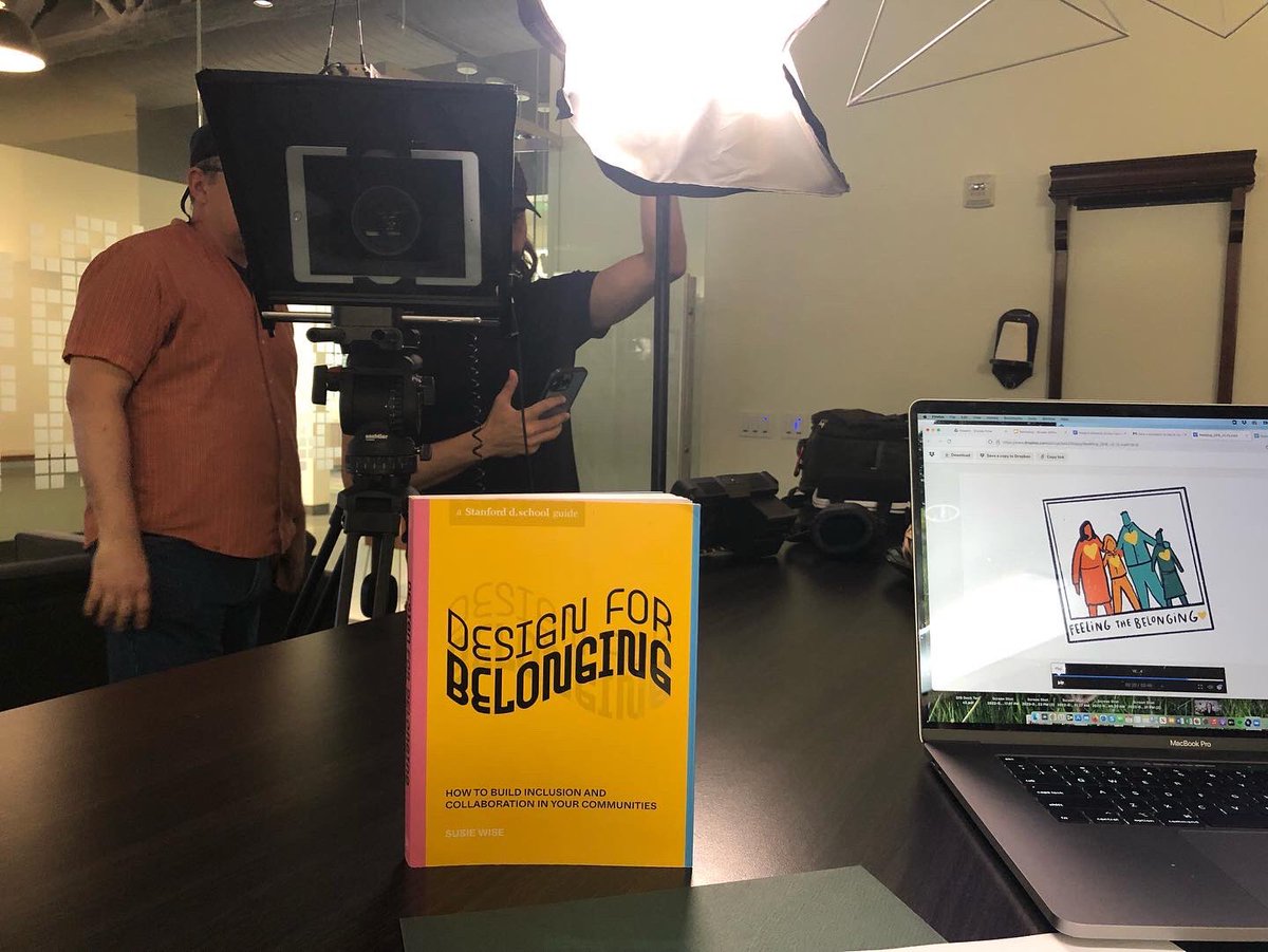 susiewise's tweet photo. Book talk video making… How to use #DesignForBelonging for #TeamBuilding and #CultureChange #MakeWorkWork https://t.co/A7cYjQFLwx