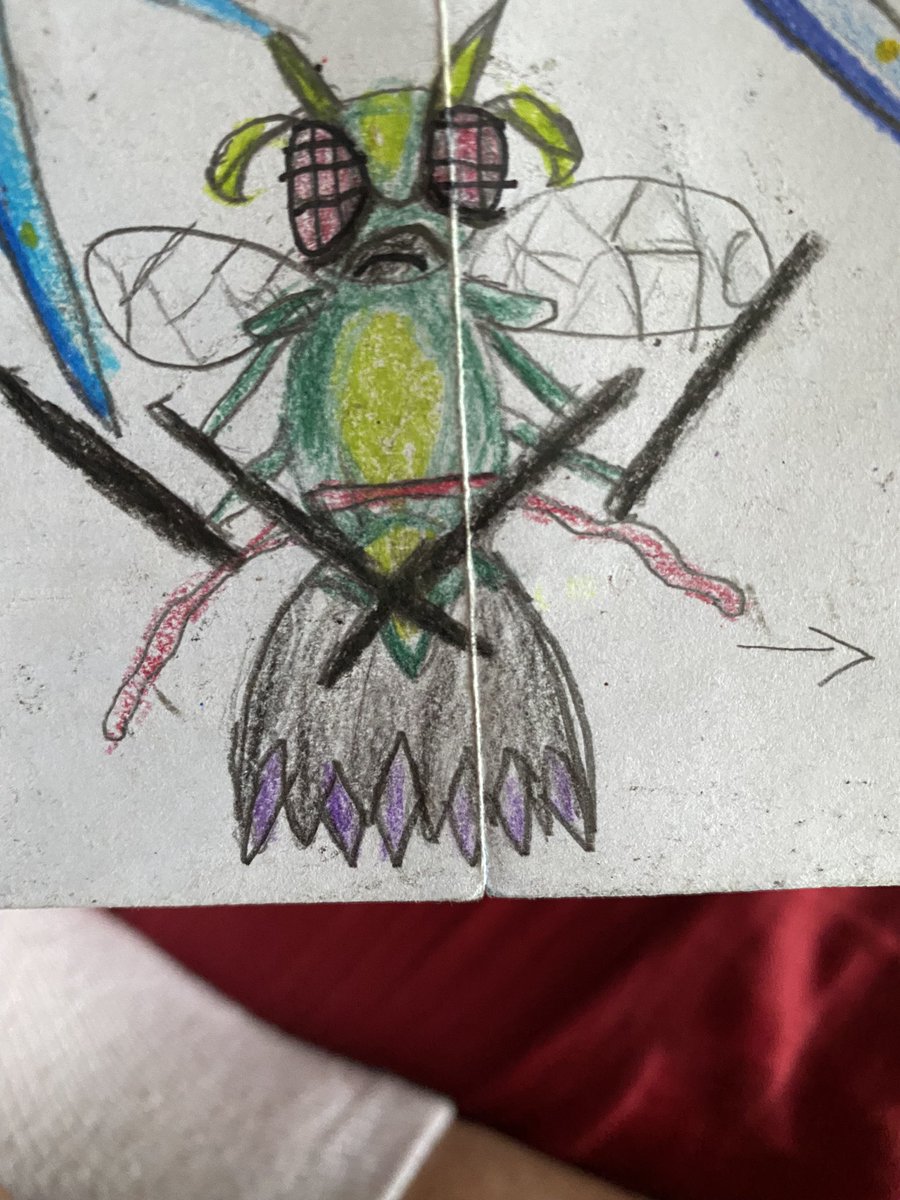 JaneAcuna2's tweet photo. #Truegreen7redesign3 Buzzwarrior the spirit Pokémon bug/ghost Buzzbwarrior attacks people when angry because of their past life and it will hurt when frightened #Truegreen7 https://t.co/ixw9VOFmou