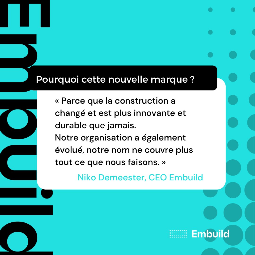 embuildfr's tweet image. #Embuild | Pour rafraîchir complètement son nom et sa marque. Le mot « confédération » sonne très démodé. Le mot « construction » ne fait penser qu'à la construction d'une maison, alors que notre secteur couvre un large éventail d'activités et de techniques. #progresstogether