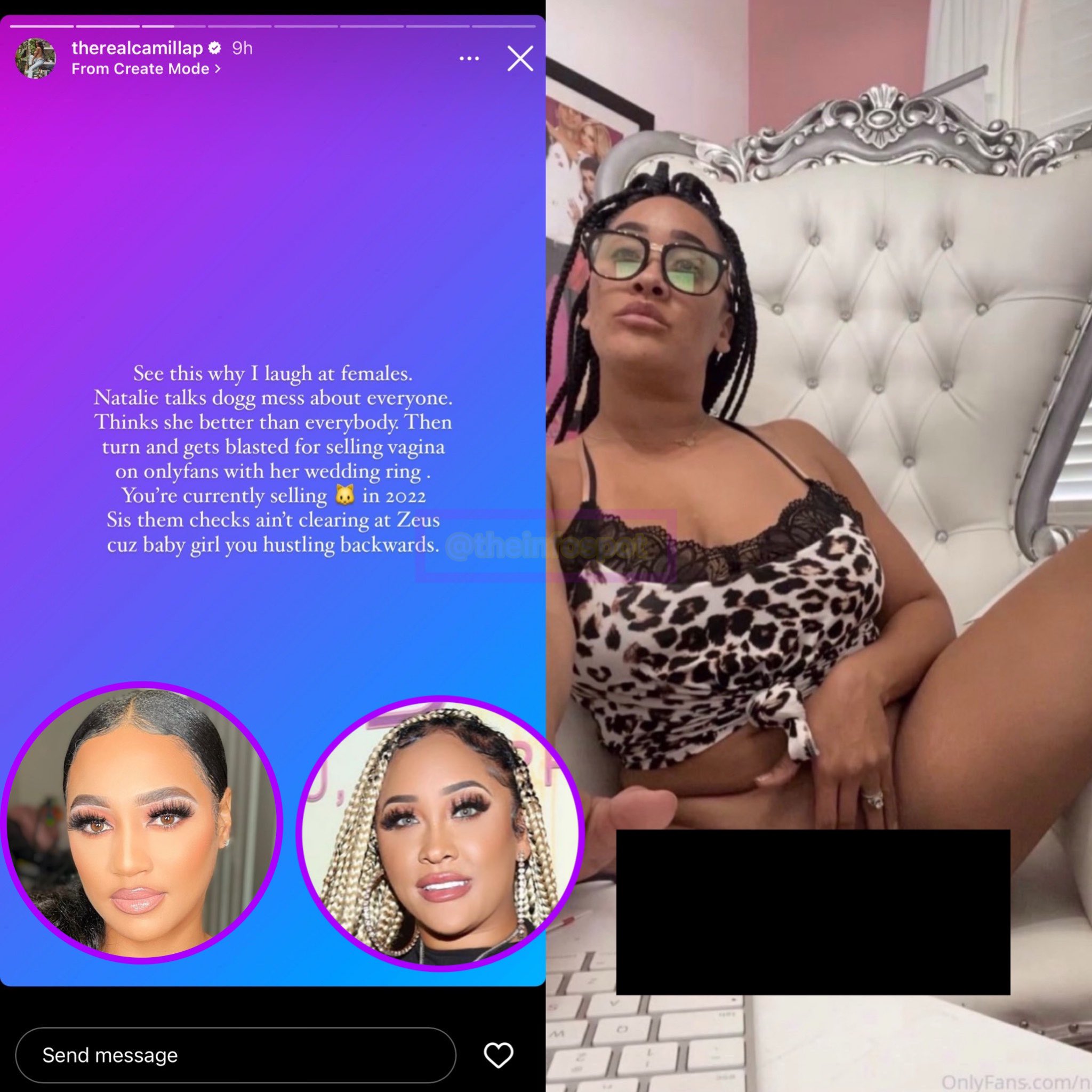 The Info Spot on X: Former Bad Girls Club cast member Camilla with some  words for Natalie Nunn after her only fans photos were leaked online.  t.comp28PZKFpI  X