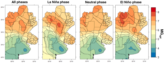 GonParra's tweet photo. Soybean optimum maturity group in southern cone of America varied according latitude, longitude and wheather scenario. More information here: https://t.co/YGG82XBoBv @dm_guido @FerSalvagiotti @intaargentina @GDMSeeds https://t.co/zOyixnmkjd