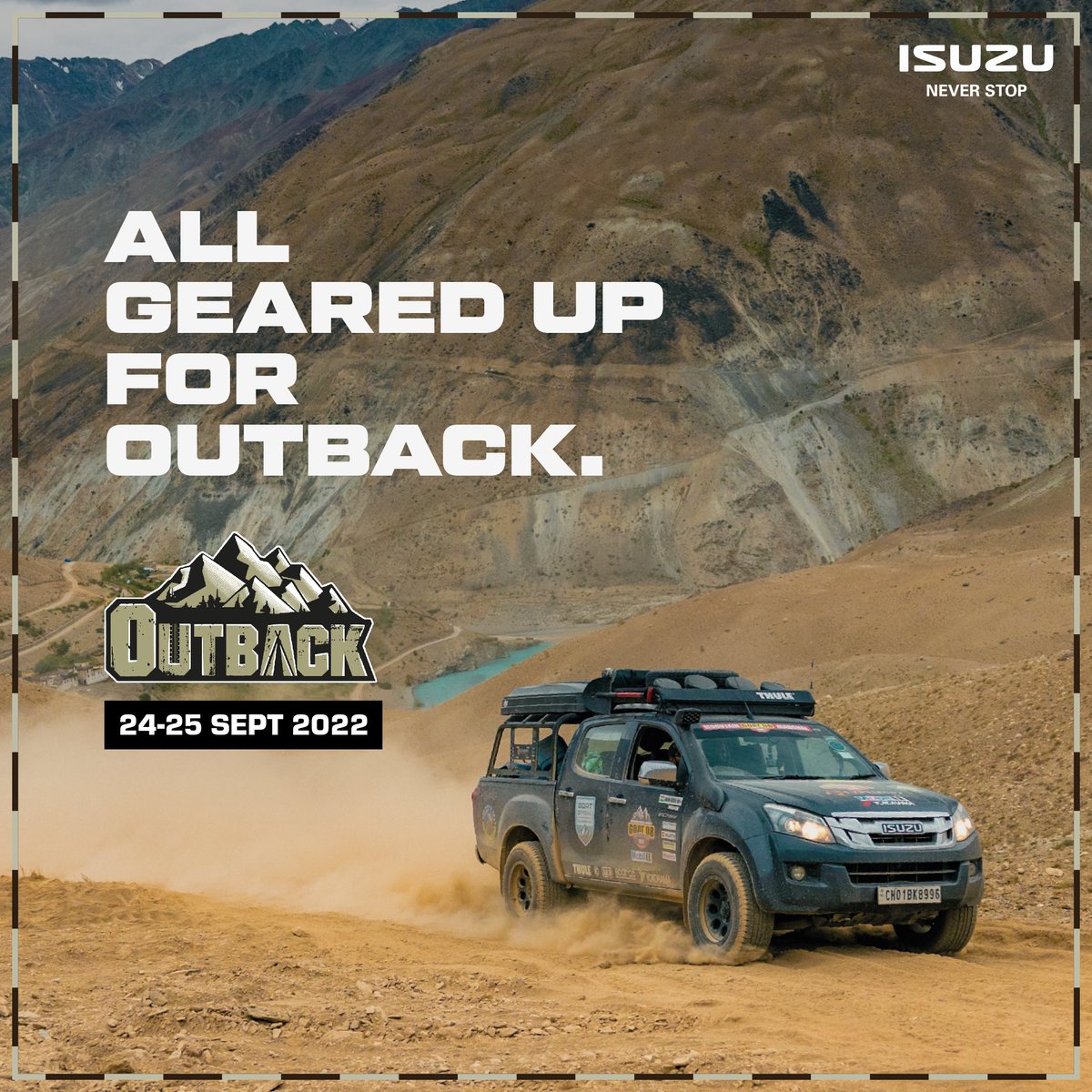 IsuzuIndia's tweet photo. Isuzu’s heading to The Outback Festival, the highest motorable adventure and music festival in the country. Two adrenaline-filled days of stunts, customisation and music in the mountains. Meet us there!
#TheOutbackFestival #GetBackOut #Outback22 #IsuzuIndia #Isuzu #IsuzuNeverStop https://t.co/vBVf07L0xY