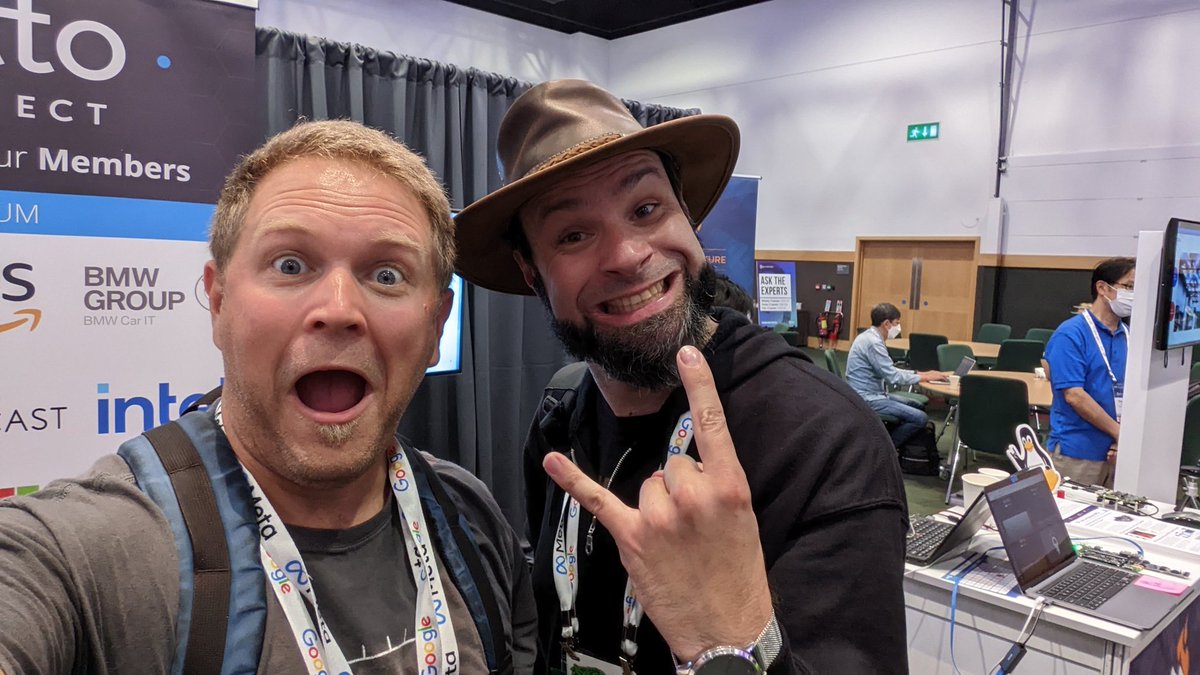 cfriedt's tweet photo. Some candid shots from the #LinuxPlumbers2022 #IoT microconference presenters
@TheYoctoJester https://t.co/s6cw7kbU9D