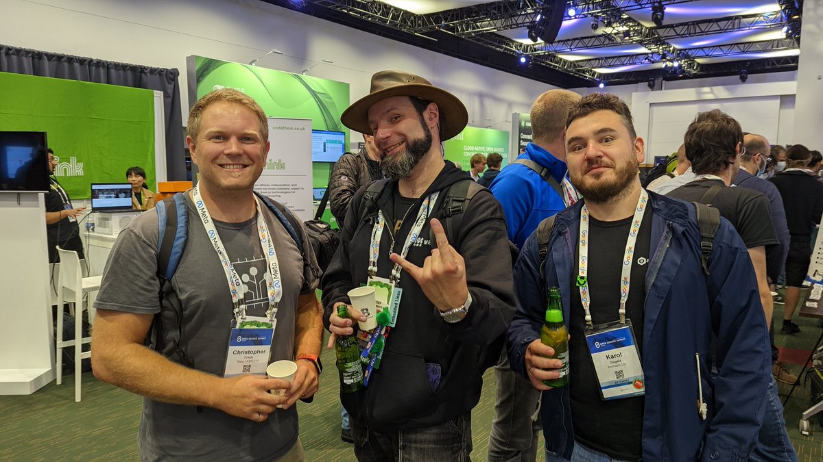 cfriedt's tweet photo. Some candid shots from the #LinuxPlumbers2022 #IoT microconference presenters
@TheYoctoJester https://t.co/s6cw7kbU9D