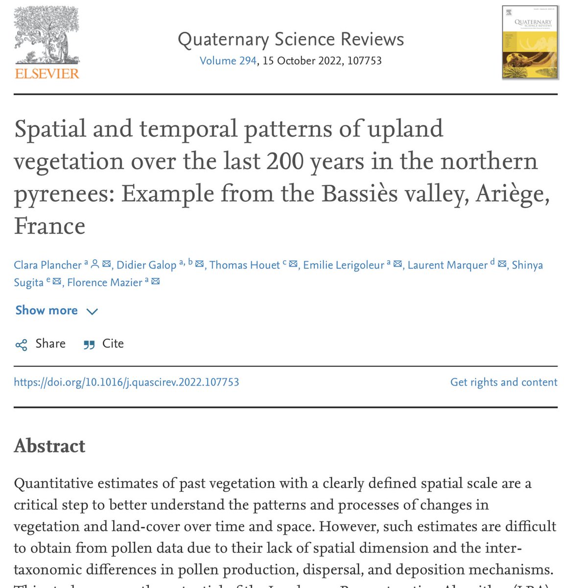 GEODE_Lab (@geode8) on Twitter photo À lire : Spatial and temporal patterns of upland vegetation over the last 200 years in the northern #pyrenees: example from the Bassiès valley, Ariège, France. Un article de C. Plancher et al. de <a href="/GEODE8/">GEODE_Lab</a>
➡️sciencedirect.com/science/articl…
<a href="/CNRS_Toulouse/">CNRS Occitanie Ouest</a> @INEE_CNRS <a href="/UTJeanJaures/">UT Jean Jaurès</a> À lire : Spatial and temporal patterns of upland vegetation over the last 200 years in the northern #pyrenees: example from the Bassiès valley, Ariège, France. Un article de C. Plancher et al. de <a href="/GEODE8/">GEODE_Lab</a>
➡️sciencedirect.com/science/articl…
<a href="/CNRS_Toulouse/">CNRS Occitanie Ouest</a> @INEE_CNRS <a href="/UTJeanJaures/">UT Jean Jaurès</a>