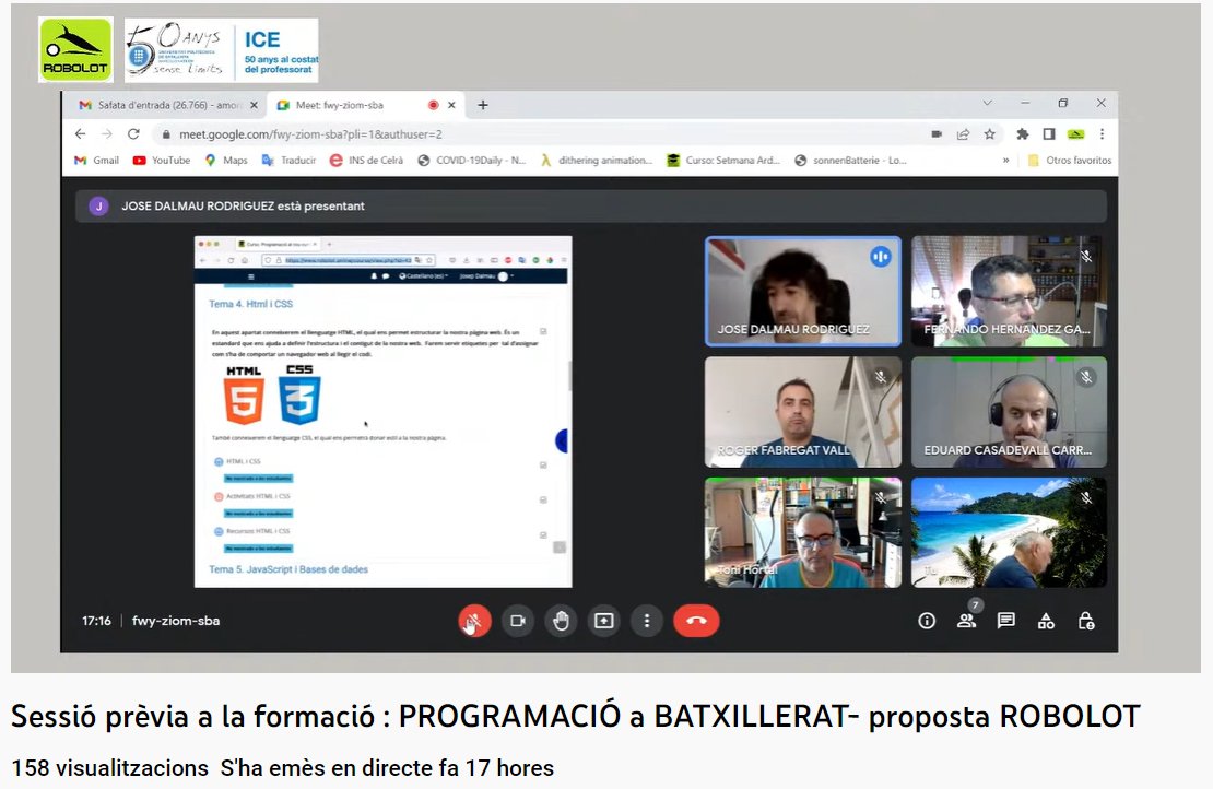 ToniMorenoRey's tweet photo. En 24h 🤩😮160 docents inscrits al curs:

"PROGRAMACIÓ al nou currículum de BATXILERAT: Proposta @ROBOLOT aplicable a l'aula"

Només hi ha 120 places . Si @educaciocat es fa càrrec de 120 places més, ens comprometem a admetre 240 docents!!
Sessió prèvia
👇
https://t.co/OMIk18O8HK https://t.co/HgjBzXsgXp