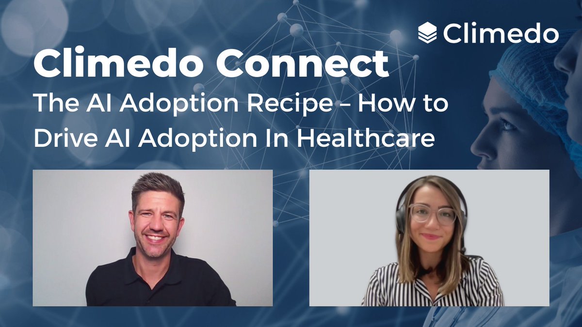 #LiveSession: Gestern fand ein weiteres #ClimedoConnect zum Thema: Einführung von KI im Gesundheitswesen statt. Danke an <a href="/Simon_Philip/">Simon P. R.</a> (@GEHealthcare), für die spannenden Einblicke und an alle Teilnehmenden! Melden Sie sich hier für das nächste Webinar an: hubs.ly/Q01mmYbz0