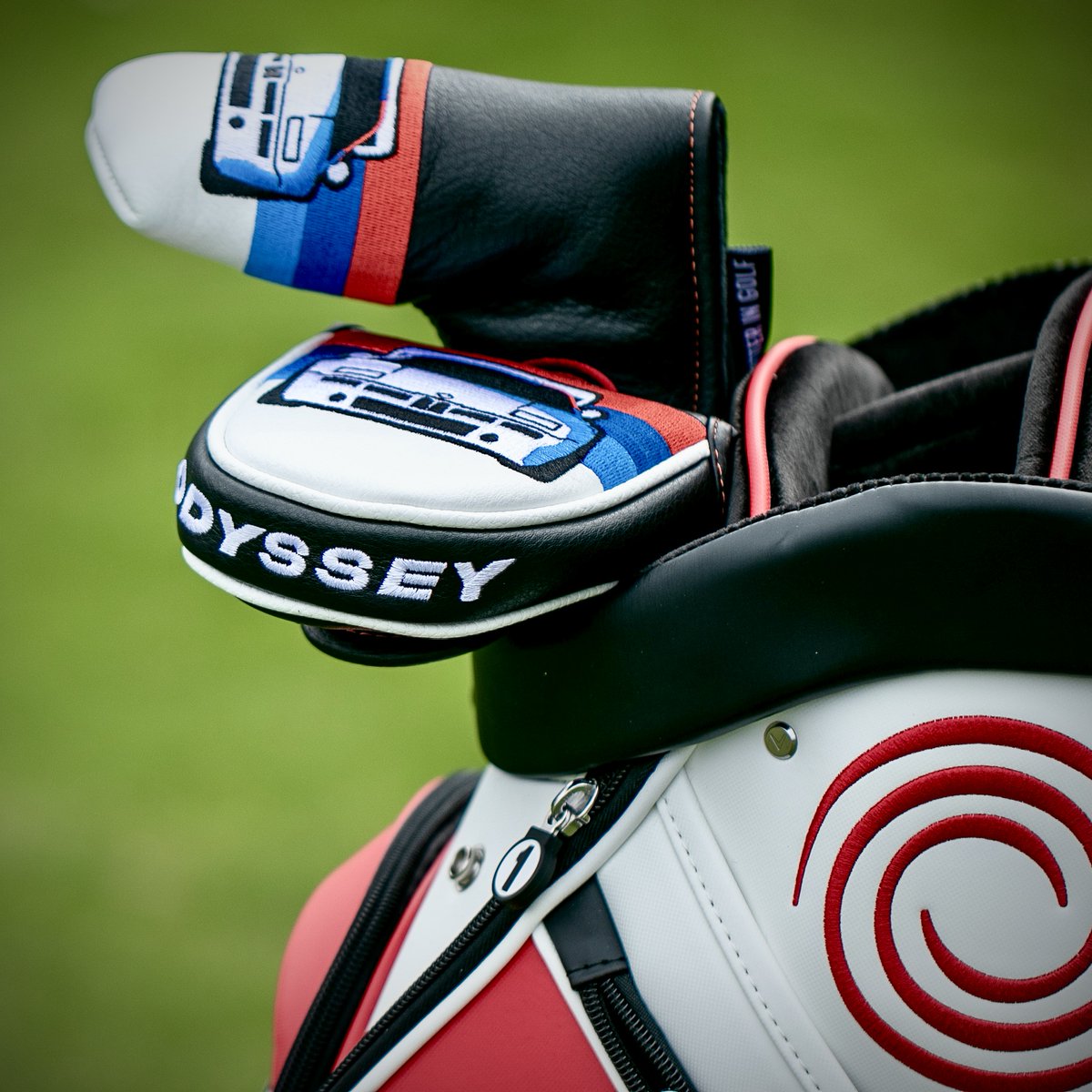 OdysseyGolfTour's tweet photo. #Tbt to early last week and a look at our #BMWPGA headcovers, which proved to be one of our most popular designs ever.

Don't forget to enter our comp to WIN a mallet head cover signed by Jon Rahm AND a White Hot OG Rossie Putter!

#Odyssey | #1PutterOnTour | #1PutterInGolf https://t.co/f35fiDayi7
