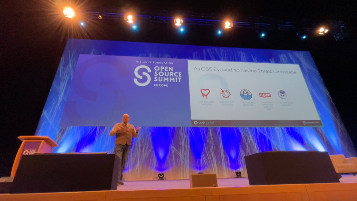 As #OSS evolved, so has the threat landscape explains @SecurityCRob @intel Trust is built from the foundation, up & down the stack and supply chain #OSSSummit #trust #security