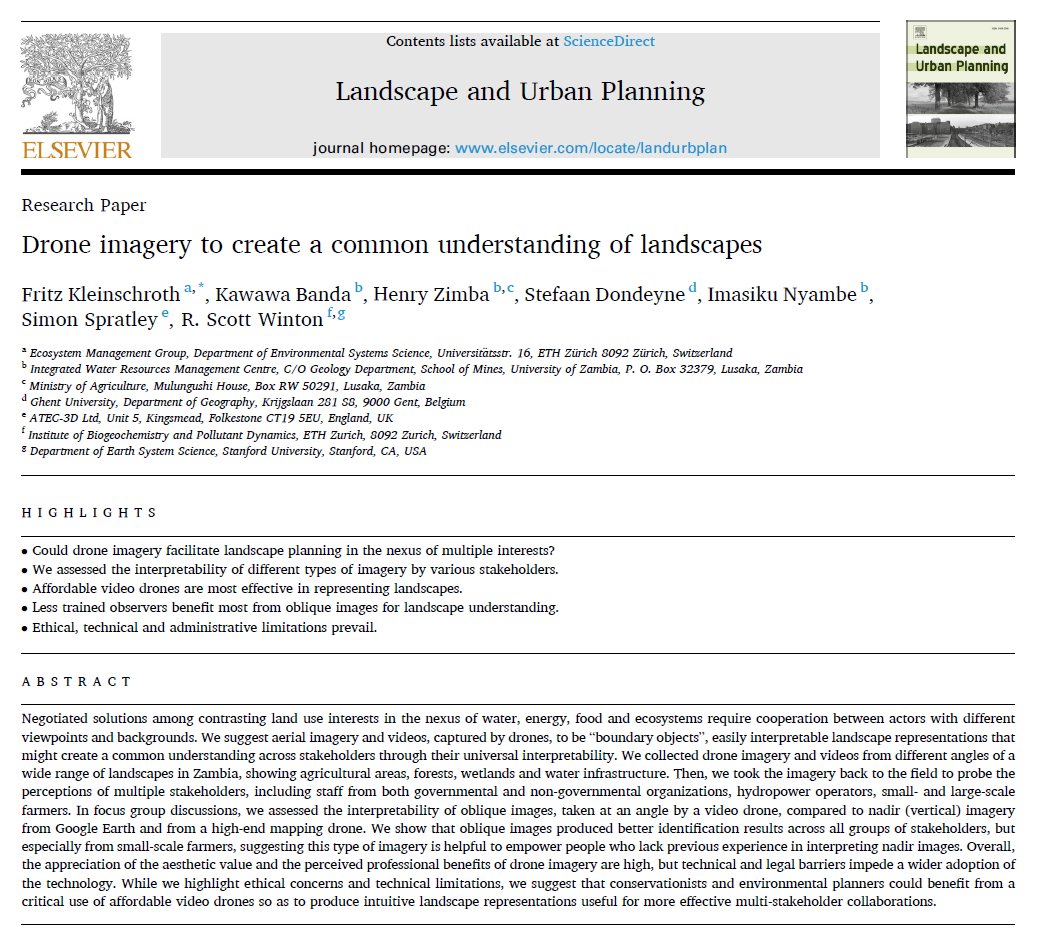 From bird's-eye views to common ground: New paper on the use of drone imagery to improve the understanding of landscapes across a wide range of stakeholders. A critical assessment of the technology as a base for just landscape transitions. doi.org/10.1016/j.land…