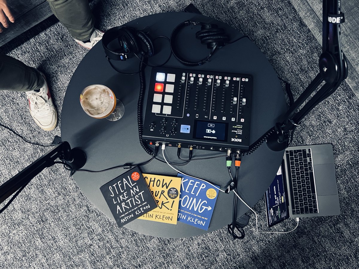 Yes! First podcast episode recorded with <a href="/wim_hbn/">wimhouben</a>. Discussing all things <a href="/austinkleon/">Austin Kleon</a>. Sharing soon!