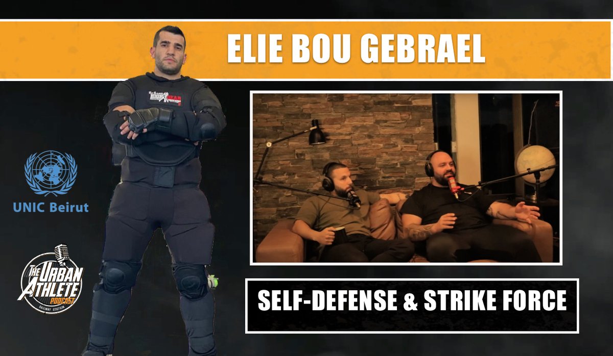 UNICBeirut's tweet image. الحلقة الـ5 من #TheUrbanAthletePodcast أصبحت متاحة الآن وتتناول:
👊 تكتيكات دفاعية
👊🏽اللياقة الوظيفية

استضفنا فيها البطل العالمي ومؤسّس "Strike Forces Systems" إيلي بو جبرايل.

شاهدوها الآن لتعلّم تقنيات الدفاع عن النفس التي يجب على الجميع معرفتها: bit.ly/3qIkAYl