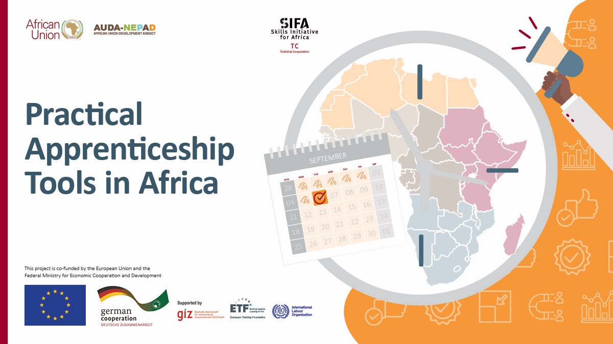 NEPAD_Agency's tweet photo. Did you miss last week’s #ASPYEE webinar on #apprenticeship tools currently being used in #apprenticeship programmes in #Africa? Don’t panic!You’ll find a summary of discussions as well as an introduction to the tools that were featured here: https://t.co/UPPY6INOSD #skills4jobs https://t.co/pQHneWRtGj