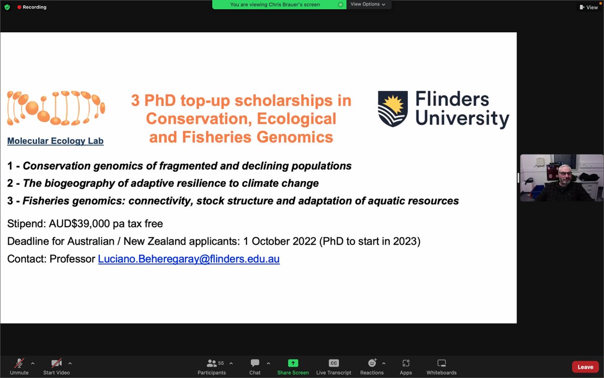 'My thesis reviewer said, 'doing conservation genomics is like doing population genomics with one hand tied in the back'. We are racing with funding, small sample, & catastrophic habitat loss.'🫠

But progress CAN be made. Thanks Chris Bauer for sharing at #ClimGen22 @BES_EGG