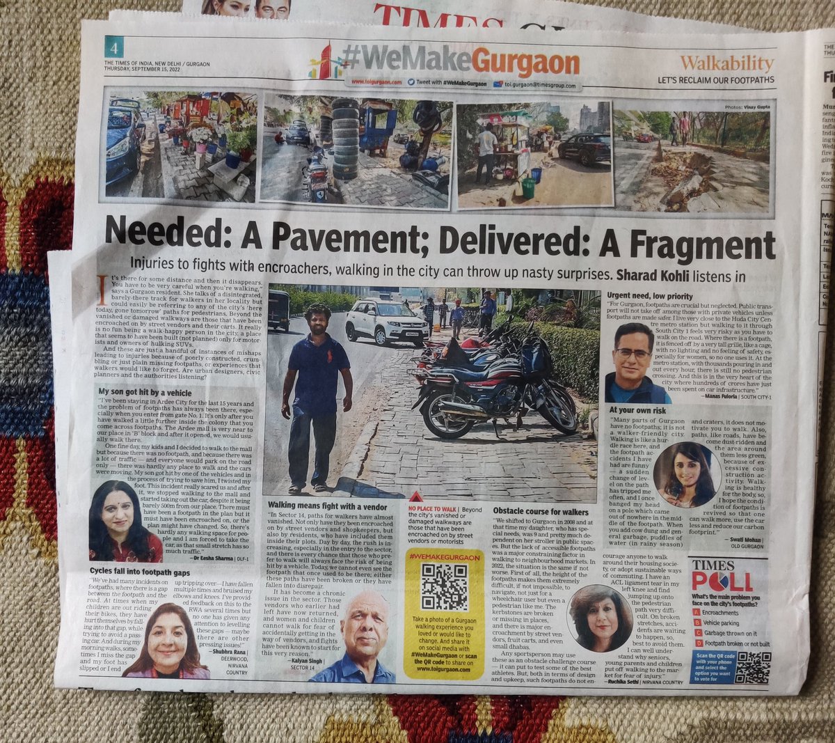 @OfficialGMDA
@SmartCities_HUA
@HsvpHaryana
@MunCorpGurugram
@DC_Gurugram
@India4Climate
@cmohry

'#GlobalCity'- dire need of #WalkableFoothpaths -to achieve:
#NetZeroEmissions
#ImproveLiveabilityIndex
#reduceairpollution
#InclusiveCity

@journo_Skohli
@TOIGurgaon
#WeMakeGurgaon