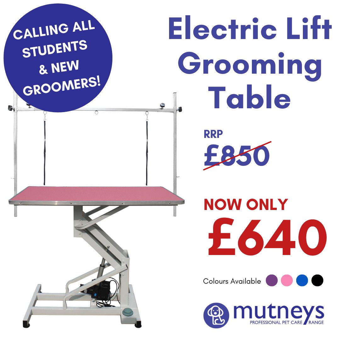Themutneysdog's tweet photo. ✨ LIMITED TIME OFFER ✨

Calling all students and new groomers! Grab this INCREDIBLE offer on Electric Lift Grooming Tables! 

🐾 Like new condition - only been used for a few hours
🐾 £210 off RRP (whilst stocks last)

Shop online: https://t.co/cUTJLiD63M

#doggrooming https://t.co/IyPv1nuE0c
