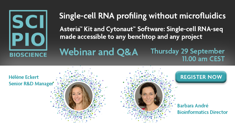 📢#singlecell Webinar alert!👩‍🔬
On Sept 29th at 11am CEST, R&amp;D leaders will showcase an entire instrument-free single-cell workflow from sample preparation using RevGel-seq to generating publication-grade figures, followed by a Q&amp;A session. 
Register now! bit.ly/3Dlsw9x