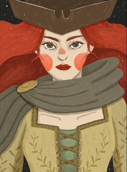 Gráinne Ní Mháille, the Irish Pirate Queen, reportedly cut her hair off when her father refused her request to sail with him because he thought her long hair would get caught on the ropes. #TalkLikeAPirateDay #FolkloreThursday #Seafolk 

🖼️<a href="/kathrinhonestaa/">Kathrin Honesta</a> for "Rebel Girls"