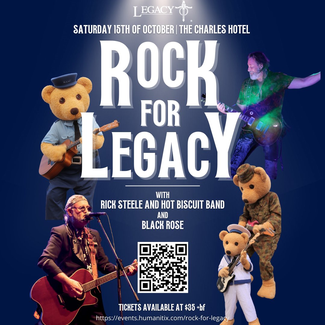 ROCK FOR LEGACY | 15TH OCTOBER 🎸🎶

Get ready to rock the night away!  Join Rick Steele and The Hot Biscuit Band, and Black Rose at The Charles Hotel for a night to remember. 

Tickets are on sale: loom.ly/zqTACFk