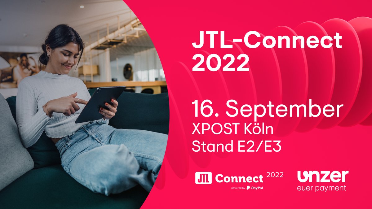 Die JTL-Connect fängt morgen in Köln an! 🎉

Trefft uns morgen am Stand E2/E3 und erfahre, wie du das Kauferlebnis in deinem Online-Shop mit Unzer und JTL optimieren kannst.

Mehr erfahren und Termin buchen: unzer.com/de/jtl/

#JTLConnect #JTL #Payment #Plugin