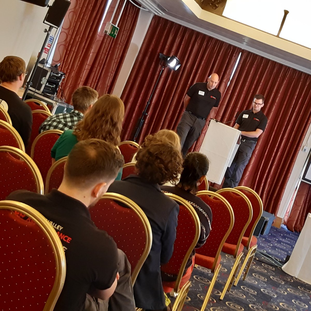 TVAirAmb's tweet photo. The first two sessions at our Cardiac Arrest Symposium included presentations from the @TVAirAmb team, focusing on defibrillation strategies and improving cardiac arrest management at a local level. Attendees can ask questions using Slido code: #1795721. #CASymposium https://t.co/UFKhEPn3RU