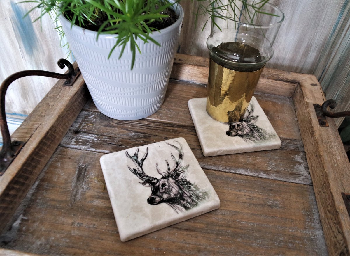 The #stag or the #herdwick?  Which one is your favourite #coaster? Do let us know.

We are @craftsofthenorth , Lakeroad, #Keswick until 4.30 pm today and have a lovely selection of Italian marble tiles available.

#UKmade #mycreativebiz #UKgiftAM #giftideas #postitforaesthetic