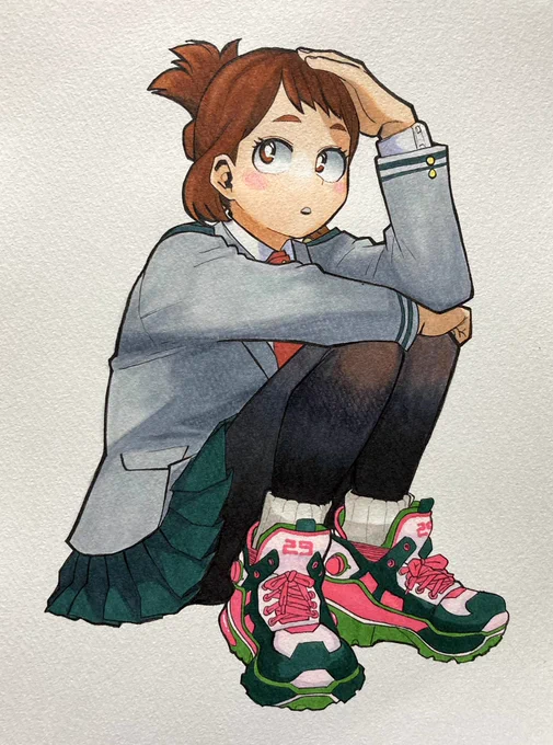 お茶子#模写 #MHA #ヒロアカ #heroaca_a 