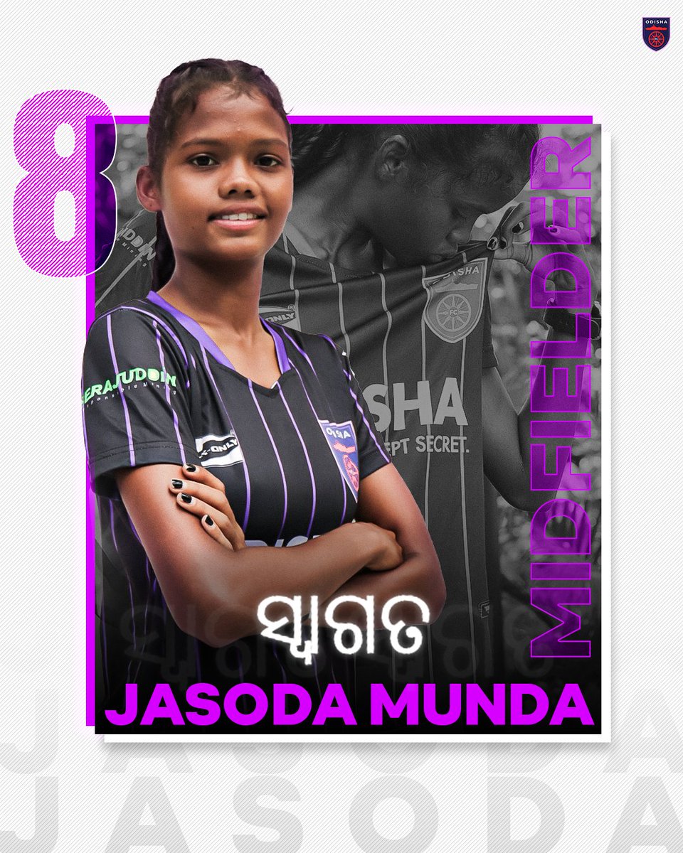 OdishaFCW's tweet photo. OFC Women have signed a young and talented Odia midfielder in Jasoda Munda for the upcoming season ✒️
ସ୍ଵାଗତମ, Jasoda ⚫🟣
#OdishaFC #OFCWomen #AmaTeamAmaGame #WelcomeJasoda https://t.co/WbBP2eA1Sf
