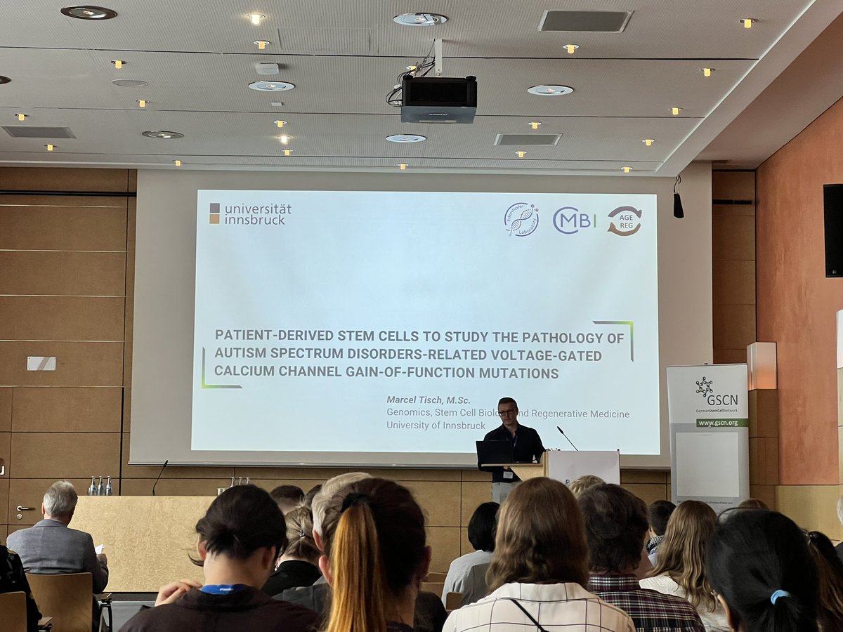 Exciting to see our PhD student <a href="/MarcelTisch/">Marcel Tisch</a> present his work on how mutated voltage-gated calcium channels affect neurodevelopment and neuronal function 🎉 #GSCN2022