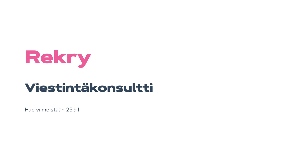 Oletko b2b-viestinnästä ja yhteiskunnallisista kampanjoista innostuva viestintäkonsultti? Hae meille! 💡

Katso lisätiedot sivuiltamme ja lähetä hakemuksesi viimeistään 25.9.

#rekry #drumworks

drum.fi/tyopaikka/vies…