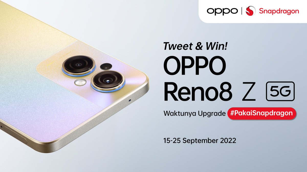 Snapdragon_ID's tweet photo. Follow &amp; menangkan smartphone baru! 🐉

Caranya:
1. Follow @Snapdragon_ID &amp; @OPPOIndonesia 
2. RT &amp; Like tweet ini
3. Reply: "Waktunya upgrade #PakaiSnapdragon di OPPO Reno8 Z 5G #OPPOReno8Series nih!" Sebanyaknya untuk perbesar kesempatan menang!

Gaskan, Snapdragon Insider! https://t.co/FPmqTTKdIZ