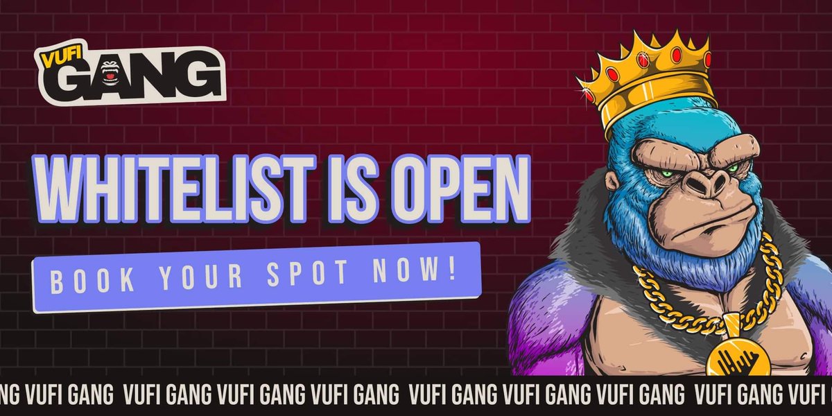 iooooopf's tweet photo. VuFi Gang is
A collection of 10,000 algorithmically generated Gorilla Mafias that have been working underground to take over the world.

We're giving a free whitelist now.

How to join ?
1. Retweet &amp; follow @VuFiGang &amp;
@iooooopf
2. Join our discord server
https://t.co/9joBc3G5pE https://t.co/6RfkM1TURn