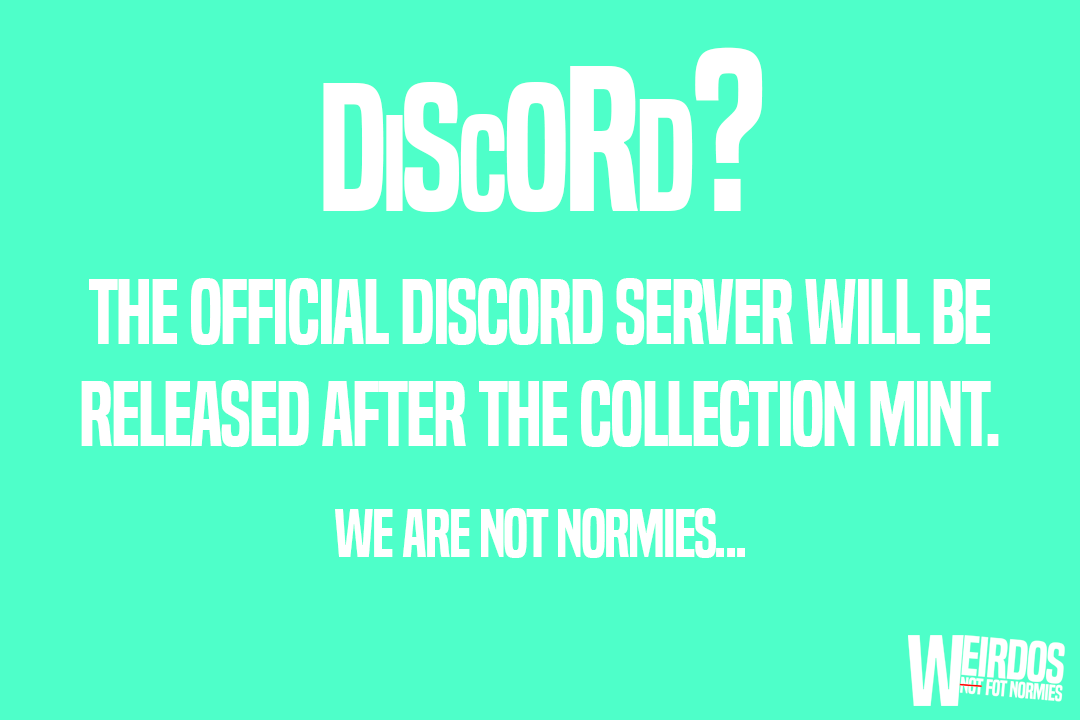 nftweirdos's tweet photo. Official discord server for the weirdo community soon!

#SolanaNFTs #Solana #NFTCommunity https://t.co/HFkpJ7gjVa