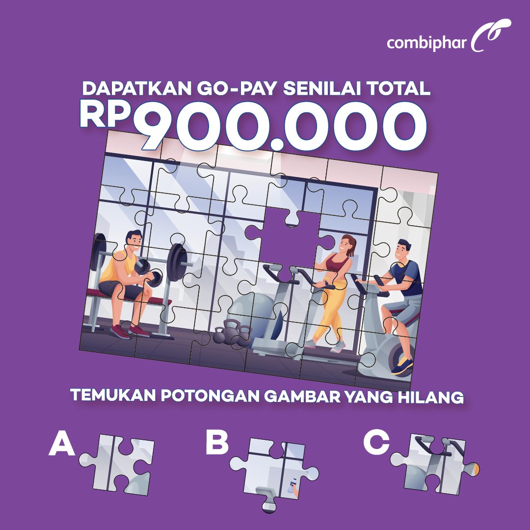 combipharID's tweet image. Dapatkan Go-Pay senilai total Rp 900.000 untuk 6 pemenang! 

Caranya:
1. Follow Twitter Combiphar 
2. Jawab pertanyaan di gambar ini
3. Reply tweet ini dengan jawaban kamu dan gunakan hashtag 
#SehatEsokDimulaiKini 

Submit periode 15-24 September 2022.