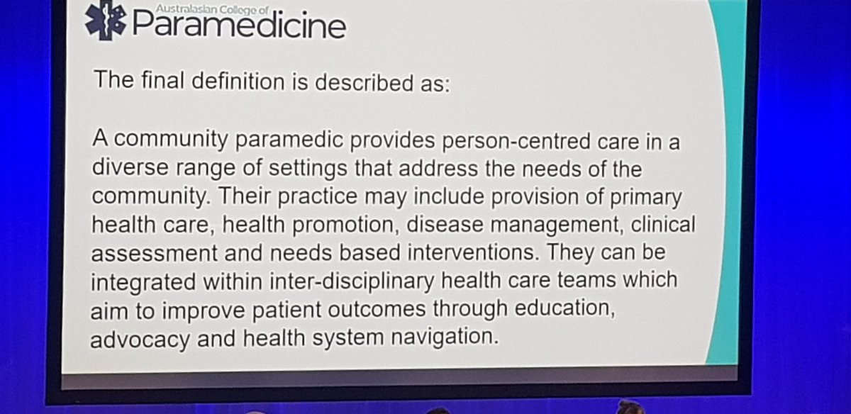Dr. Buck Reed (@buck_reed) on Twitter photo The new global consensus definition of #communityparamedicine is... #ACPIC22 The new global consensus definition of #communityparamedicine is... #ACPIC22