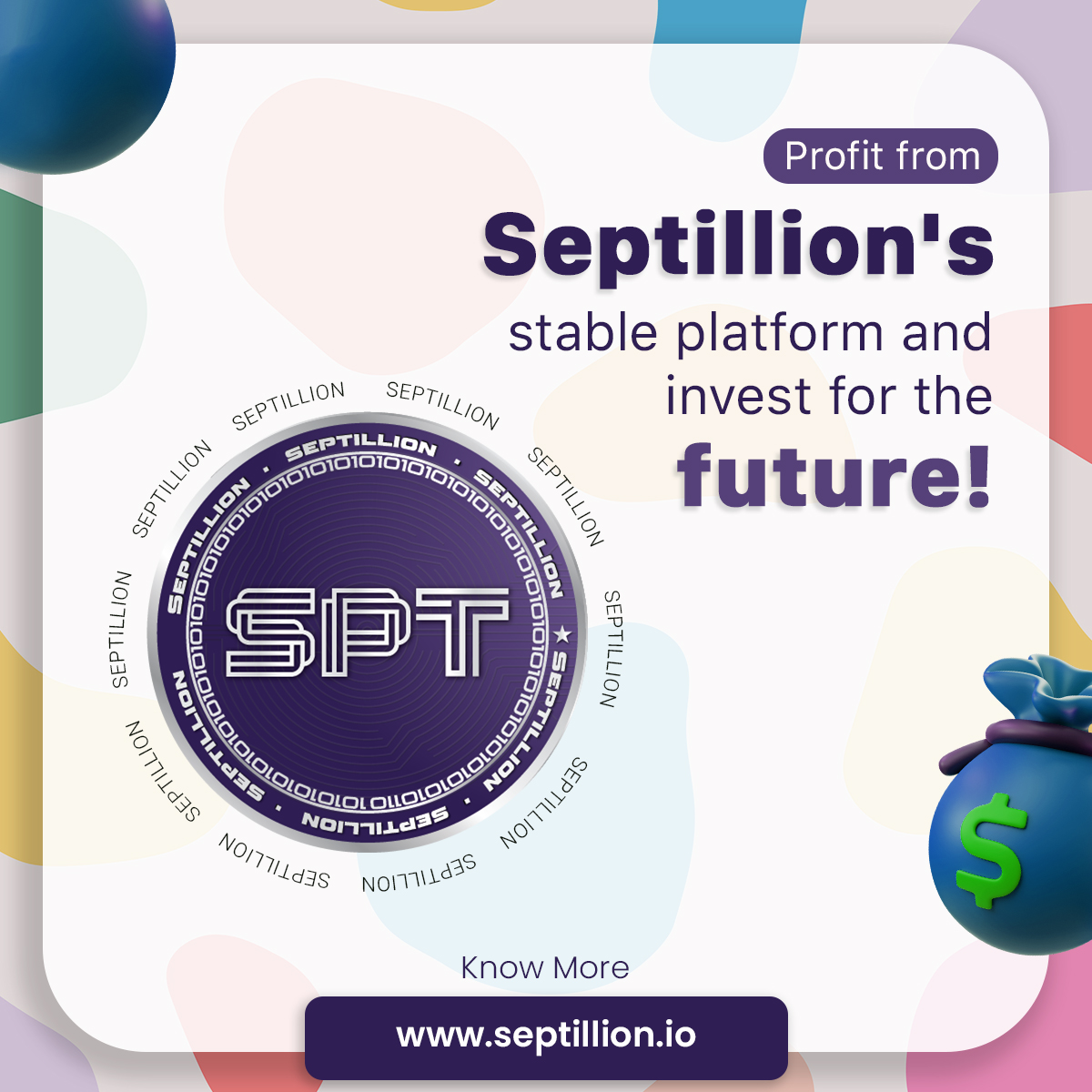 Septillion - A money-forging crypto engine for the fortune!
Website:- septillion.io
 latoken.com/ieo/SPT
#money #newtoken #blockchain #bitcoinmining #entrepreneur #tokenization #cryptotoken #cryptomemes #investment #cryptoworld #cryptonews #crypto #token #investors