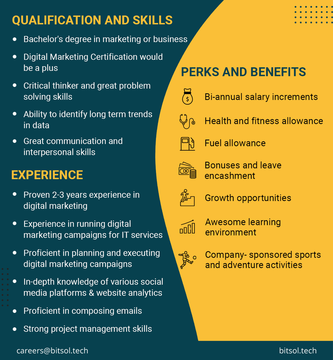 bitsol_official's tweet photo. Are you creative, #enthusiastic, and quick about digital marketing? We are looking for you!
We are #hiring Digital Marketing Manager!
#bitsol #DigitalMarketing #SEO #GoogleAnalytics #MarketingStrategy #socialmedia #compaigns https://t.co/ckNxPts7od