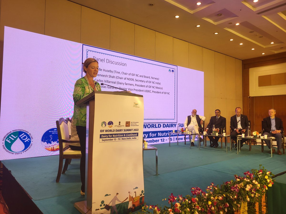 #HappeningNow Helle Huseby <a href="/FIL_IDF/">International Dairy Federation</a> NC Secretary of Norway explains why Dairy and Farming is vital for nourishing Norwegian communities with only 3% of arable land in the territory while meeting <a href="/UNSDG2030/">UNSDG2030</a> #IDFWorldDairySummit2022 #Milkismore