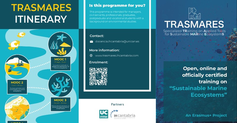 LifeIntemares's tweet photo. 📢#TRASMARES presenta el curso "Ecosistemas Marinos Sostenibles" que ofrece herramientas para la conservación y gestión sostenible de los ecosistemas costeros.

👉Dirigido a estudiantes con perfil ambiental y profesionales de administraciones y gestores.

Coordina: @IHCantabria