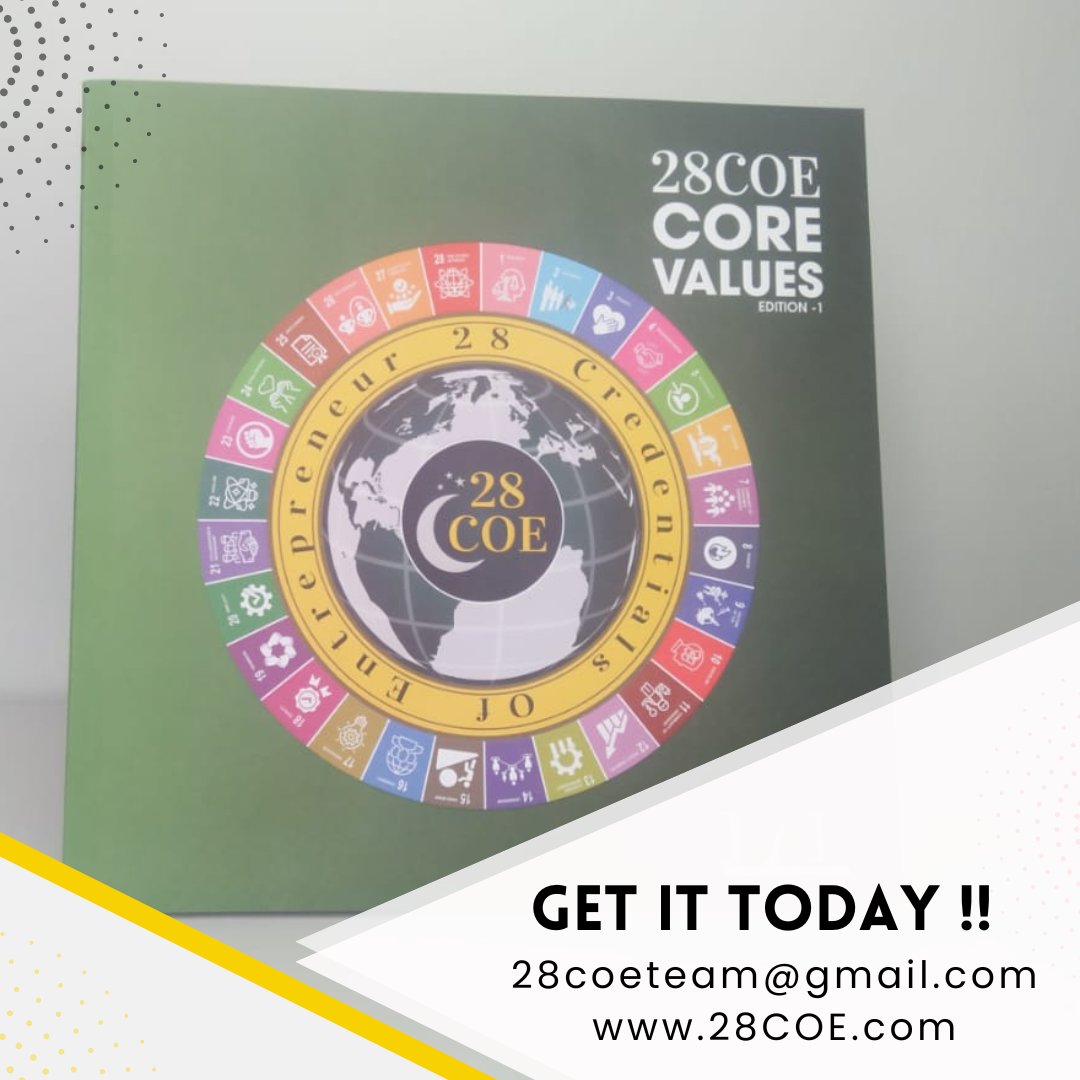 28Coe's tweet photo. The 28 Core Values that define who we are. Read them in our book. Visit : https://t.co/GMmUQmjWG1

#28COE #28CoeCoreValues #28coevideo
#28CoreValuesBook #28coegrandevent
#28COEBooks #buy28COEBooks #28COEWebsite
#BAB #BilalAhmadBhat #PinK #28Colors https://t.co/OrJw6vdFCO