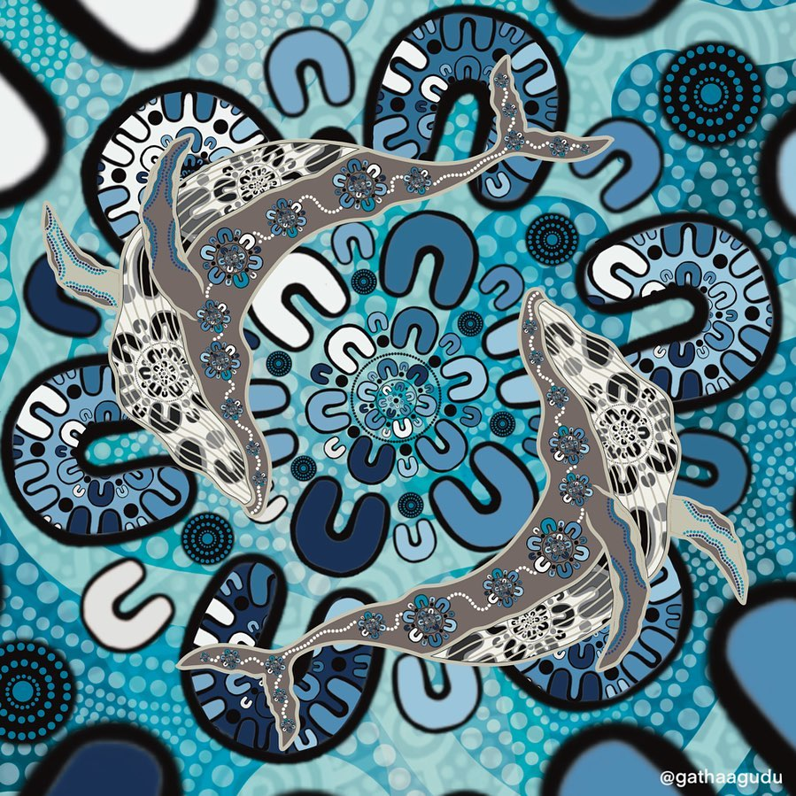 JayStill4's tweet photo. #WA Artist Lauren Greatorex
Beautiful work check it out at Gathaagudu
#malgana #gathaagudu #jabirrjabirr #nyikina #artist #Aboriginal #australian #country #art #artwork #ocean #culture #indigenous #snake #land #waterways #Dreaming https://t.co/a0PuhysUxe
