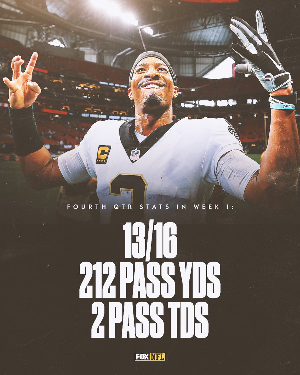 NFLonFOX's tweet photo. Mr. Clutch 😎
@Jaboowins had himself quite the fourth quarter in the @Saints massive Week 1 comeback win against the Falcons! https://t.co/5ISwMboabY