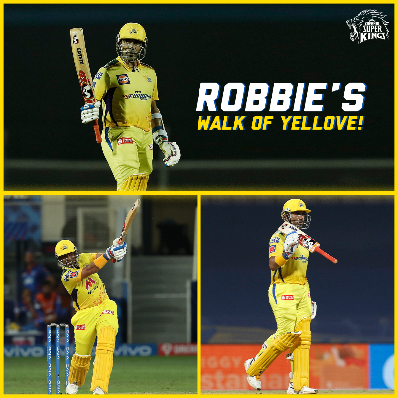 ChennaiIPL's tweet photo. Reliving the Robbie Show in Yellove!🤩⏪

#WhistlePodu #Yellove 🦁💛 @robbieuthappa
