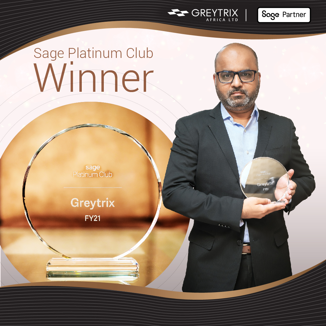 GreytrixAfrica's tweet photo. A proud moment! One of the esteemed Platinum Club Winners!
@NitinChandure EVP and Head of Global Consulting Greytrix Africa with esteemed Sage Platinum Club Trophy.
@SagePartners #SagePartnerSummit #SagePartners #BuildConnectDeliver #GreytrixAfrica https://t.co/X8GCRGVjpt