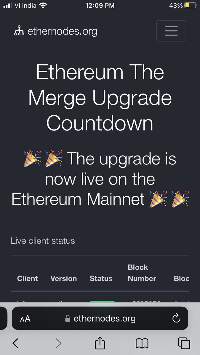 #Ethereum #ETHMerge POS is live celebrate with a bang💦